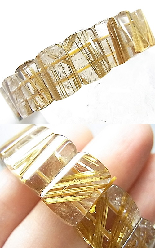 BM0171【高品質】 ルチルクォーツ バングルタイプブレスレット 