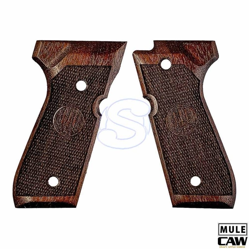 木製グリップ：マルイ M9A1 用（チェッカー/マーク付） CAW
