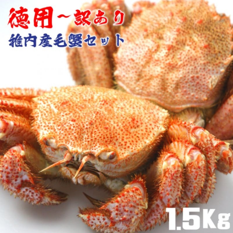 訳あり毛蟹9kg 毛ガニ 活毛ガニ 訳あり 400g前後×2尾セット 北海道産 冷蔵