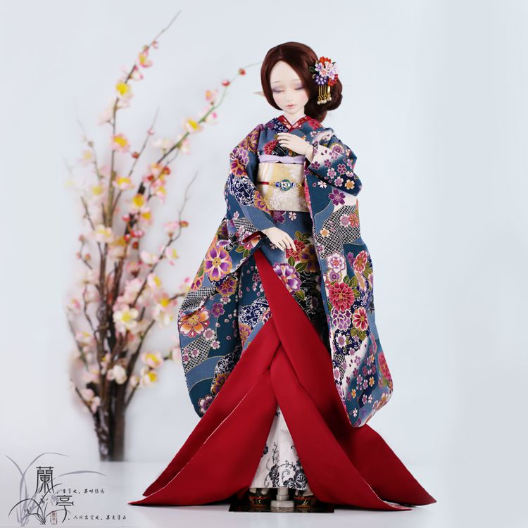 青蘭　　着物女性 青蘭 着物女性 美術品・アンティーク・コレクション