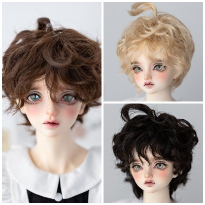 ウィッグ U-4333【KAKA】1/6,1/4，1/3ドール(頭囲15~23.5cm)用ウィッグ