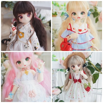 Amazon.co.jp: 小さなドール用ウィッグ 1/6ドール 耐熱ウィッグ