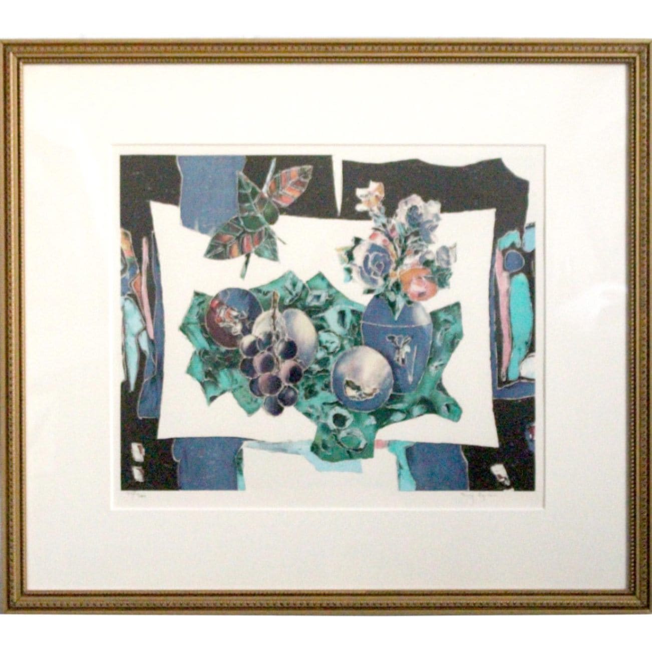 1414 トニー・アゴスティーニ 「白テーブルと緑の敷物」 リトグラフ