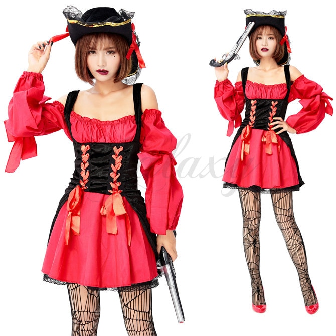 ハロウィン衣装 カリビアン 女海賊 コスプレ 大人 ドレス 仮装