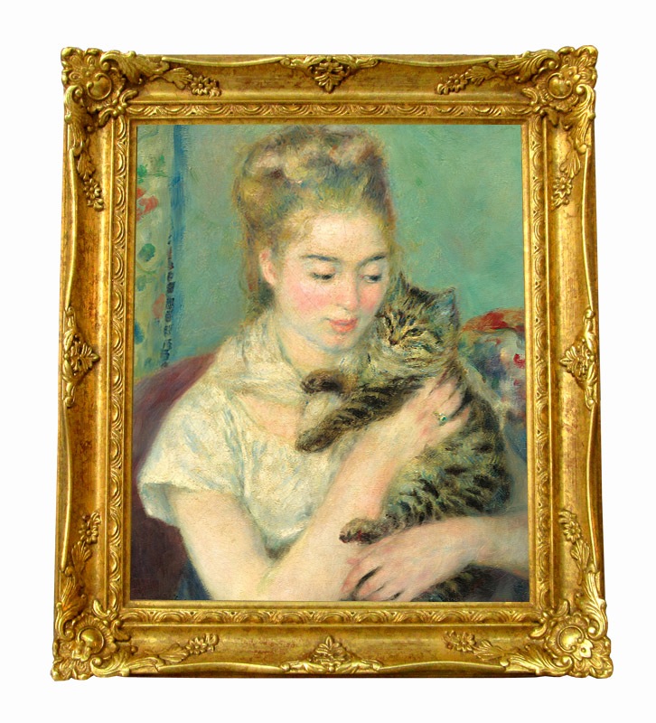 レイノルズの少女と犬の絵画&彫刻額縁 レイノルズの少女と犬の絵画&彫刻額縁 レイノルズの少女と犬の