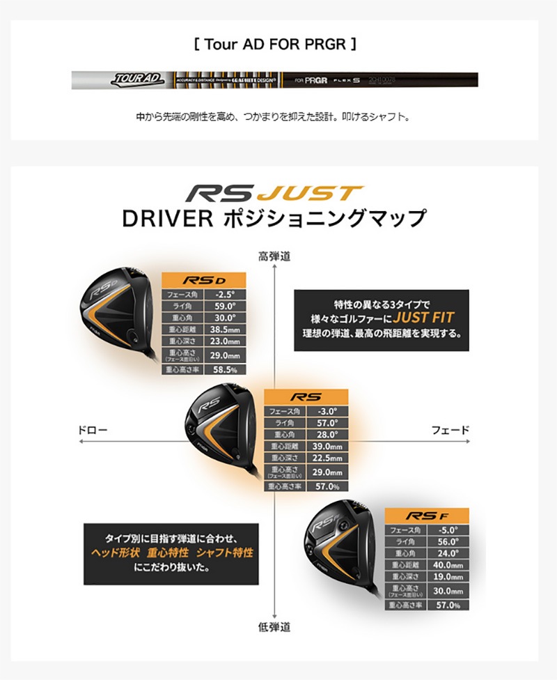 数量限定】2022 プロギア RS JUST F ドライバー Tour AD FOR PRGR シャフト 日本正規品 | クラブ,ドライバー,プロギア | Golf Shop Champ ゴルフショップ 数量限定】2022 プロギア RS JUST F ドライバー Tour AD FOR PRGR シャフト 日本正規品 | クラブ,ドライバー,プロギア | Golf Shop Champ ゴルフショップ