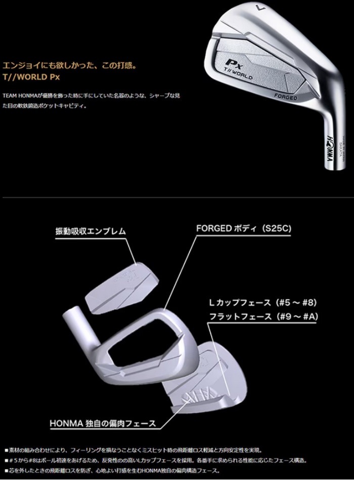 ホンマゴルフ 2024 ツアーワールド Px アイアン(単品) VIZARD EZ