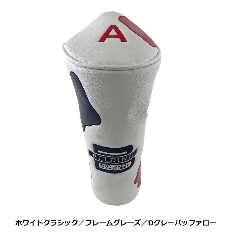 2018新作【BELDING ベルディング】ヘッドカバーセット 1W 3W X ドライバー フェアウェイウッド 白 メンズ HBHC-000047 レア 高級