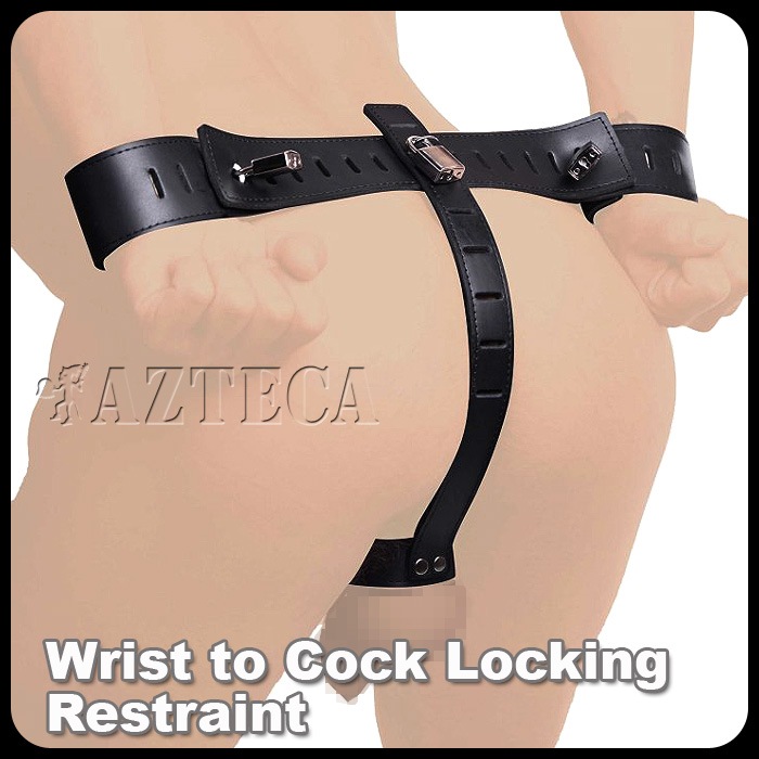 革拘束具　調教 コックバンド(コックリング)と手枷 レザー拘束具 CBT 高品質な本革 両手拘束 SMプレイ 服従器具 調教 ボンデージグッズ◇XR-VF176 |  夜のプレイ用品,拘束具 | 男性下着通販のAZTECA（アステカ）