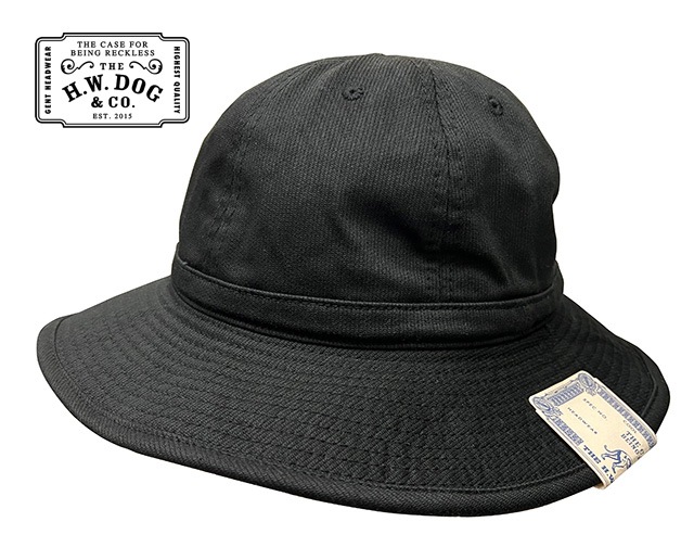 W.DOG ブラック バケットハット 美品 THE H W DOG &CO バケットハット ブラック サイズ36 帽子