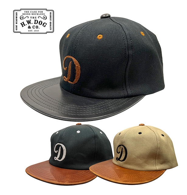 THE H.W.DOG & co. ドッグ 2TONE LEATHER COTTON CAP ツートーン
