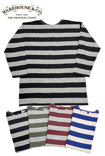 定価10450円　ウエアハウス Lot 4051 7分袖 ボーダー　Tシャツ WAREHOUSE ウエアハウス Lot 4051 3/4 2INCH BORDER TEE 7分袖