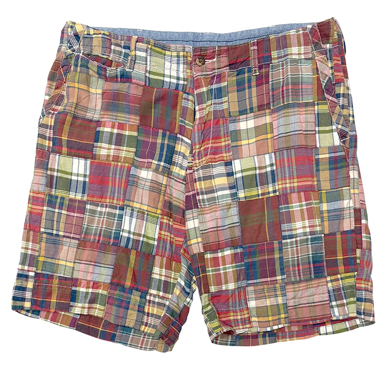 90s ラルフローレン マドラスチェック タックショーツ USA製 W34 レア 90's USA製 Ralph Lauren”ラルフローレン”マドラスチェック