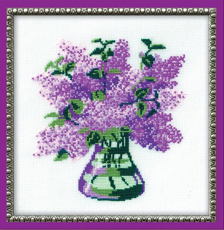 【ライラックさま】vintage picture ❀お花とフラワーベースの刺繍絵 ライラックさま】vintage picture ❀お花とフラワーベースの刺繍絵