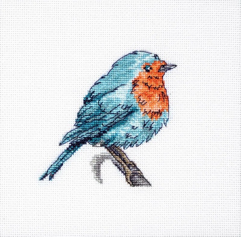 アンティークフランス 青い鳥のクロスステッチ刺繍 青糸刺繍ランナー リネンクロス アンティークフランス 青い鳥のクロスステッチ刺繍 青糸刺繍