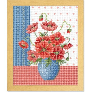 花瓶の花 刺繍作品 約50cm x 40cm Amazon | 大人簡単ハンドメイド 11CT 手芸キットDIY 刺繍キット