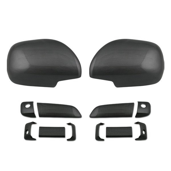 ハイエース 200系 平織カーボン調 ドアハンドルカバー ドアミラー  