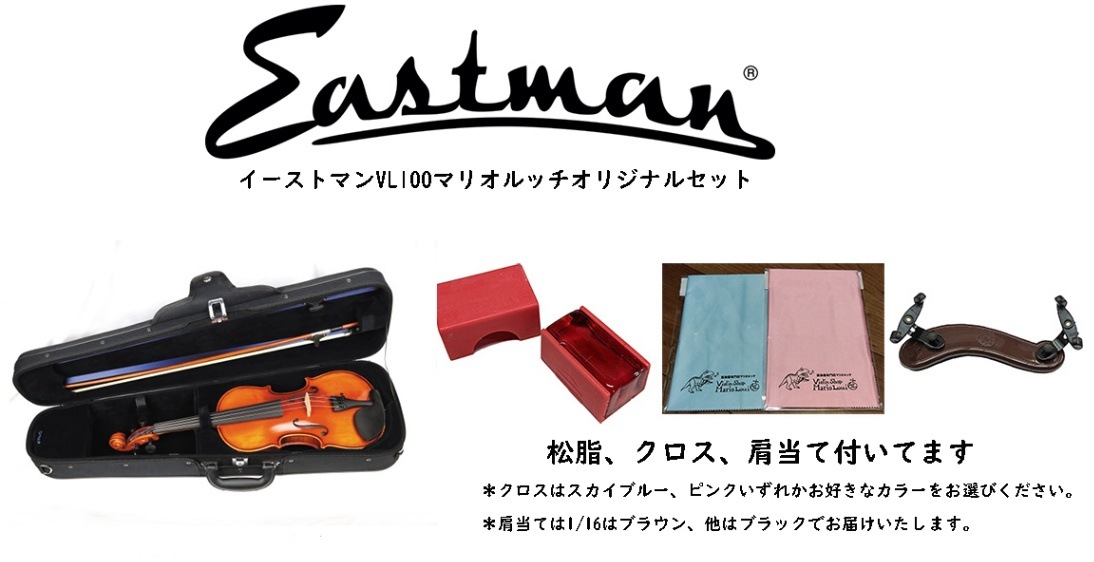 イーストマン　バイオリン　VL80 1/8 ケース付き Eastman SVL80セット 1/8 バイオリン初心者セット 子ども用 身長