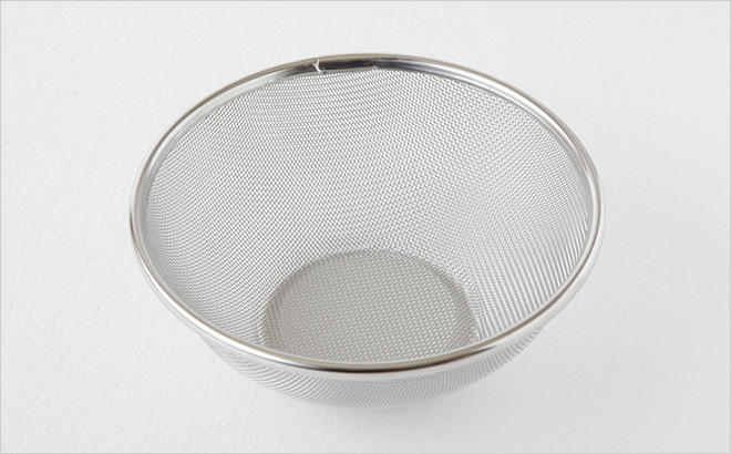 時代物　金属(銀?)網代網皿ざる6点セット　茶道具 機械生産品】頑丈なざる ステンレス太線厚網（中） | 機械生産品