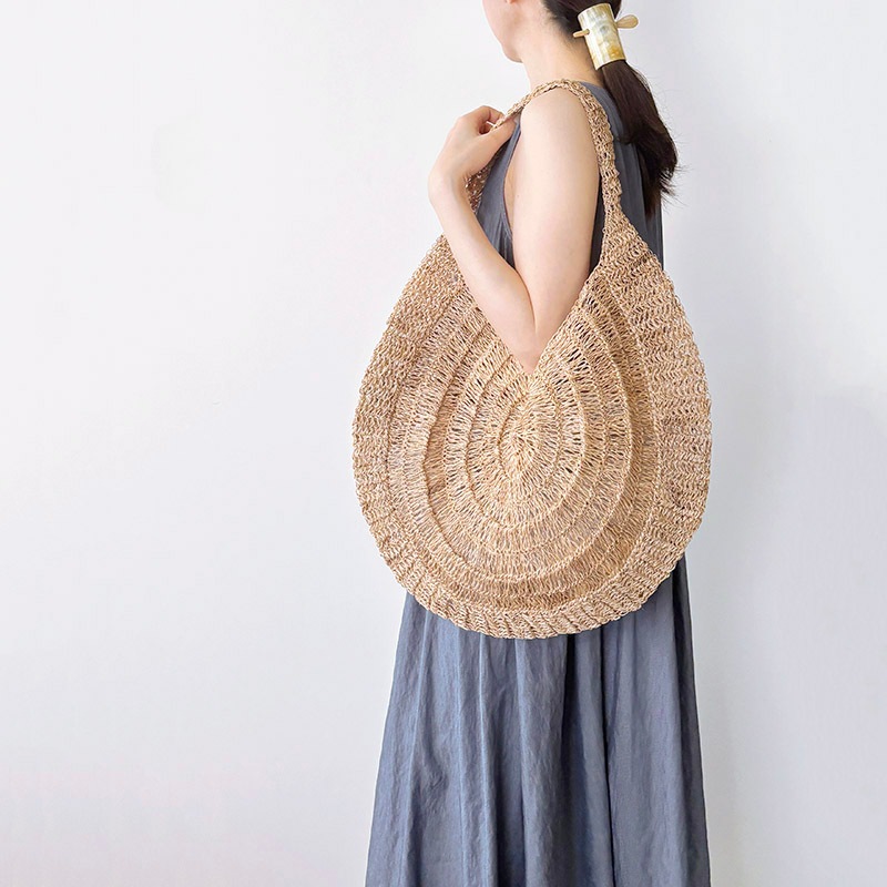 アバカ　バンブーバッグ　M+abaca 花繋ぎ　夏単衣　6463 アバカ バンブーバッグ M+abaca 花繋ぎ 夏単衣 6463