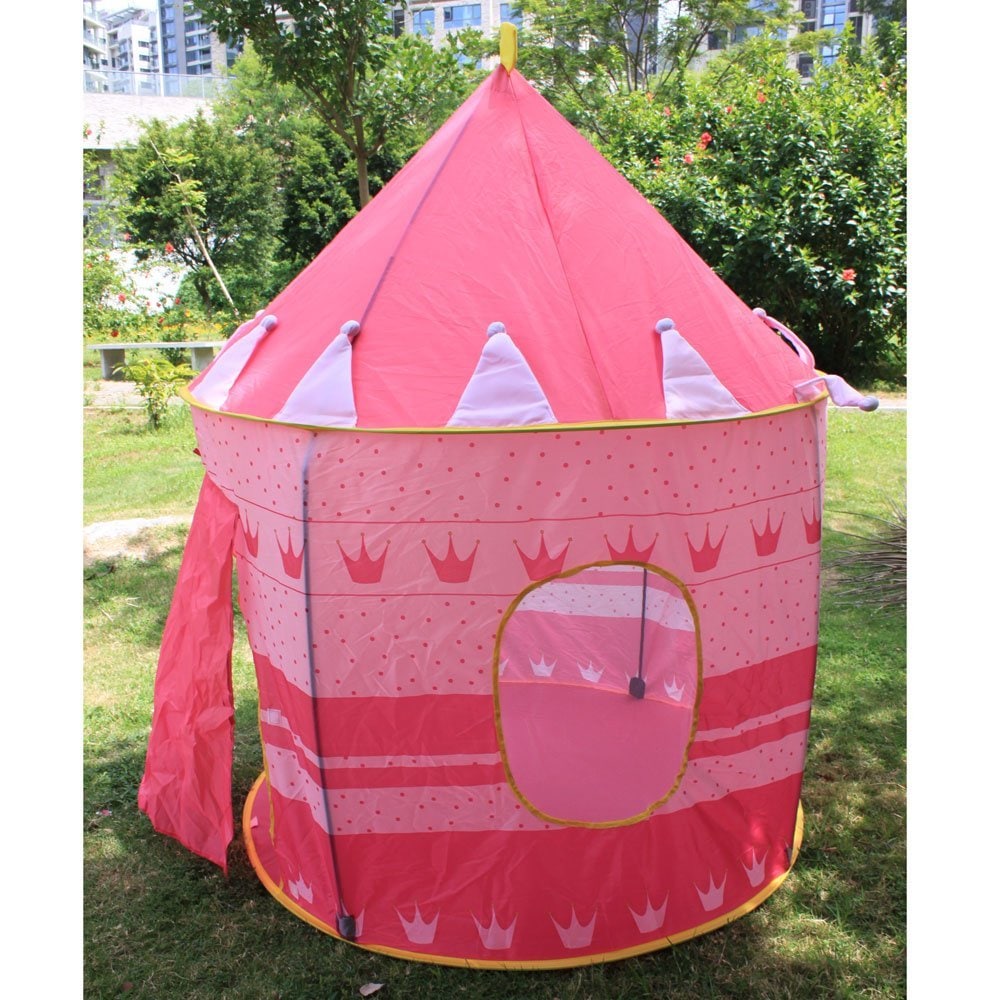 3819円のテント組み立て方法 ピンク &ブルー 子供テント