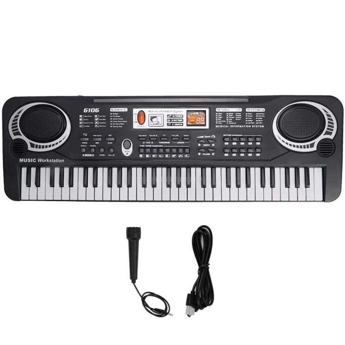 迅速発送】 電子キーボード 61鍵盤 6曲デモ 16種類音色