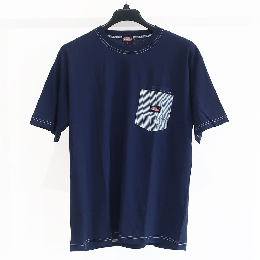 Dickies 2XL 半袖シャツ 胸ポケット 黒 ゆるだぼ Dickies ディッキーズ 胸ポケット半袖Tシャツ | 【大きいサイズ