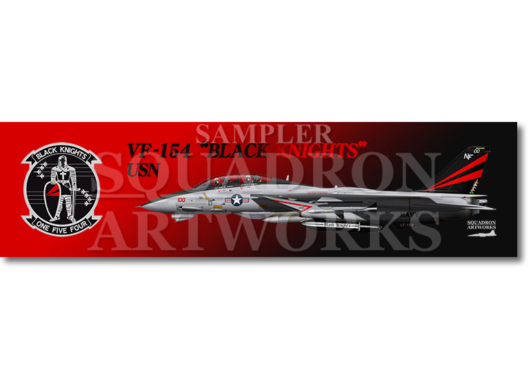 ステッカー】 F-14A トムキャット VF-154 ブラックナイツ 1995