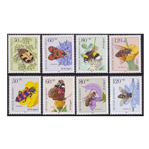 3050 外国切手 ドイツ ベルリン 1969年馬 4種完 未使用美品 西ドイツ・