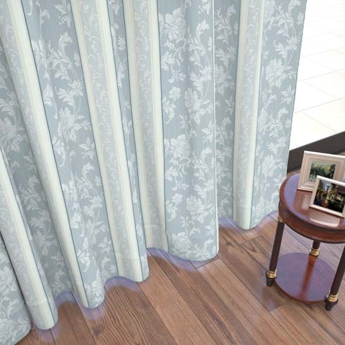 【オーダー】遮光3級裏地付 ラグジュアリー 形状記憶付 CJ34454(ブルー)