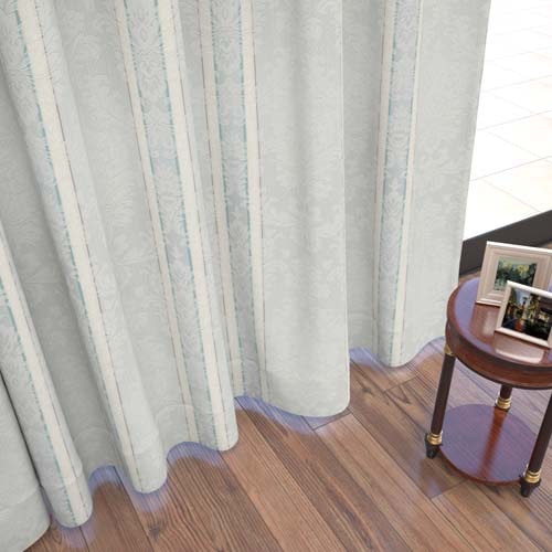 【オーダー】遮光3級裏地付 クラシック ダマスク柄の形状記憶付 CJ34457(グレー)