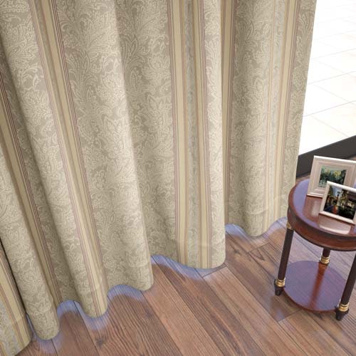 【オーダー】遮光1級裏地付 防炎 クラシック柄の形状記憶付 CO52503(ベージュ)