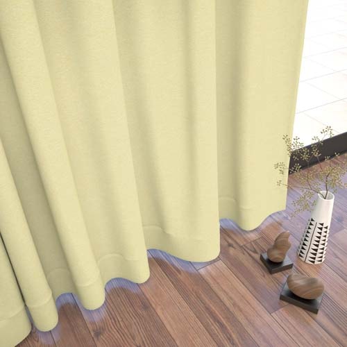 【オーダー】遮光2級 防炎 無地の形状記憶付 CO74005(イエロー)