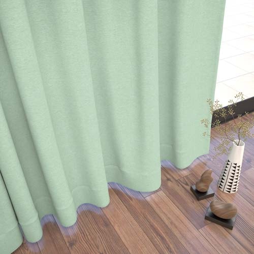 【オーダー】遮光2級 防炎 ベーシック 無地の形状記憶付 CO74013(グリーン)