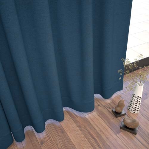 【オーダー】遮光1級 防炎 ベーシック 無地の形状記憶付 CO74015(ネイビー)