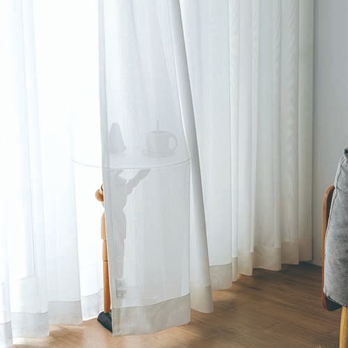 【オーダー】ミラー 防炎 遮熱 断熱 花粉キャッチ 形状記憶付付レース CO84205(アイボリー)