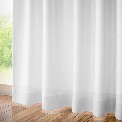 【オーダー】防炎 遮熱 断熱 ナチュラル 形状記憶付レース CO89203(アイボリー)