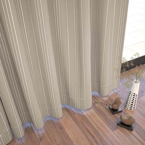 【既製】遮光1級 遮熱 断熱 ストライプ柄の形状記憶付 ダリアⅡ(ブラウン)