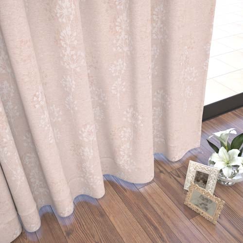 【イージーオーダー】遮光3級 エレガンス 花柄の形状記憶付 グレッタ(ローズ)