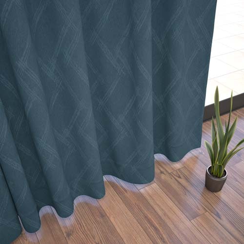 【イージーオーダー】遮光1級 モダン 形状記憶付 セルボ(ネイビー)