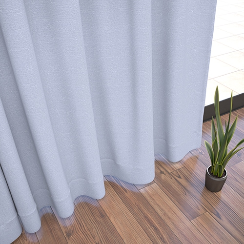 【オーダー】モダン 1.5倍ヒダ 遮光1級 遮熱 断熱 遮音 KS30106(ブルー)