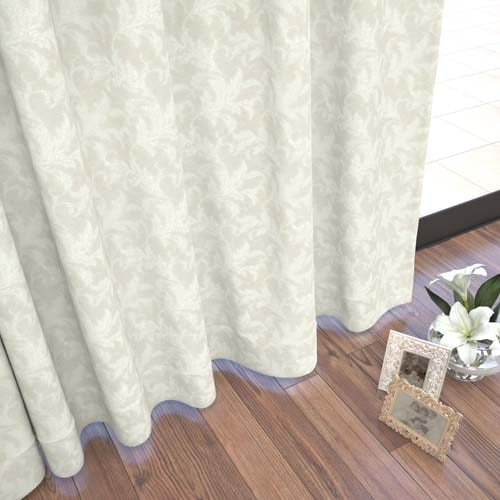 【イージーオーダー】遮光 エレガンス 唐草モチーフの形状記憶付 プリシラ(ベージュ)