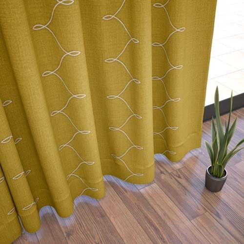 【イージーオーダー】モダン 幾何柄の形状記憶付 PYD2002(イエロー)