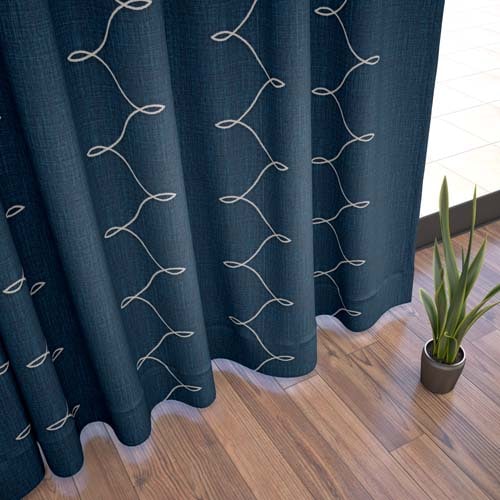 【イージーオーダー】モダン 幾何柄の形状記憶付 PYD2004(ネイビー)