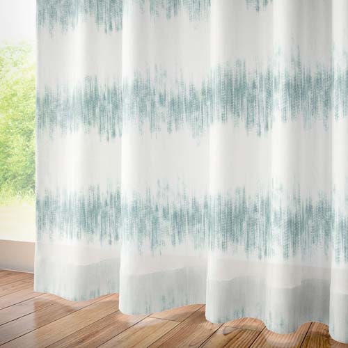 【イージーオーダー】モダン 幾何柄レース PYL1018(ブルー)