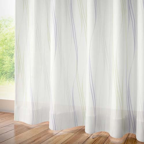 【イージーオーダー】モダン 幾何柄レース PYL1019(グリーン)