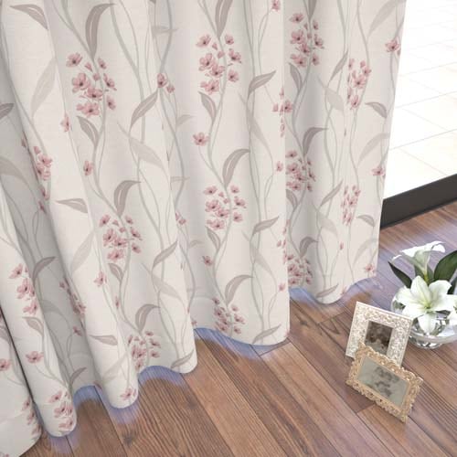 【イージーオーダー】遮光2級 エレガンス 小花柄の形状記憶付 リンディ(ローズ)