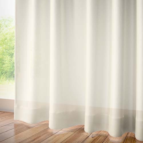 【オーダー】防炎 無地の形状記憶付レース SC17212(アイボリー)