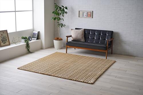 EC限定】ホットカーペットカバー ふんわり ニットのリブ編み風ラグ