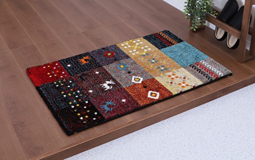 EC限定】マット ウィルトン ギャッベ柄が特徴の輸入柄物玄関マット